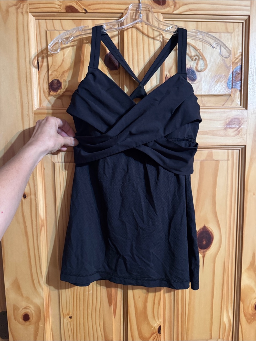 Lululemon Black Crossover Women's Camisole Tank with Supportive Bra